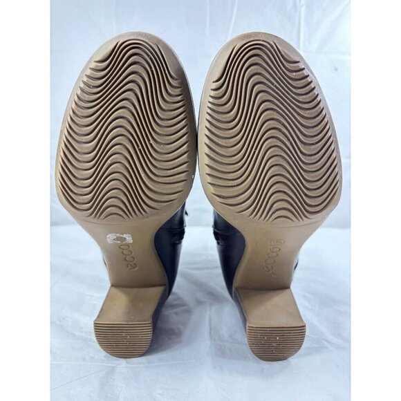 ECCO Saunter 65 Brown Leather Heeled Strap Zip Ankle Boots - Picture 10 of 13